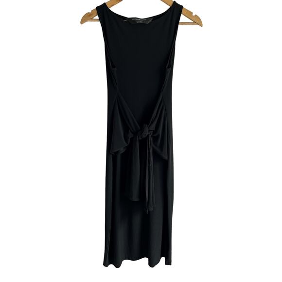 Norma Kamali Women’s Size Medium Black‎ Knee Length Stretchy Front Tie Dress - Picture 1 of 8